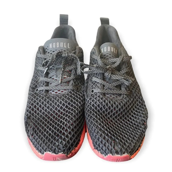 NOBULL Black Gradient Mesh Runner Sneakers Red Ombre Sole Mens 10 - Picture 2 of 12